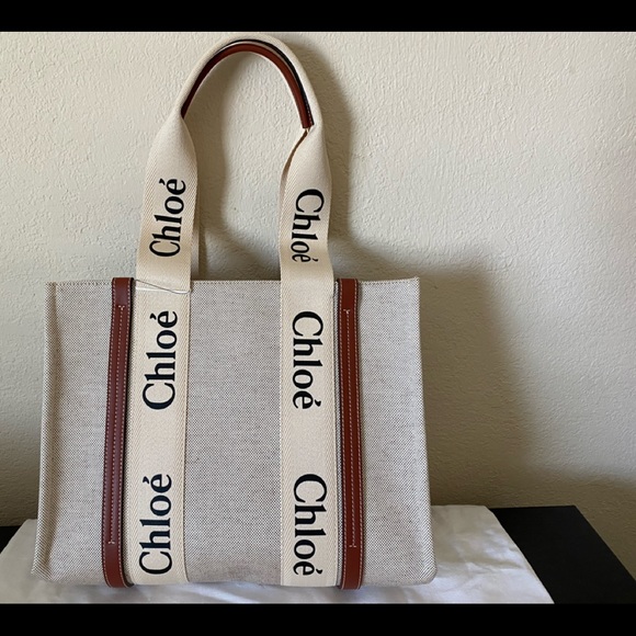 Woody medium leather-trimmed cotton-canvas tote - Picture 10 of 16